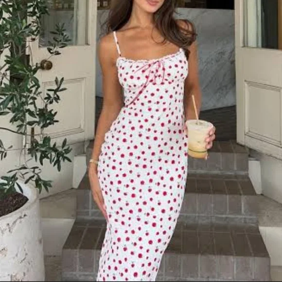 NWOT White Fox Boutique Making Decisions Maxi Dress - Poppy Spritz, size Small - Picture 2 of 7